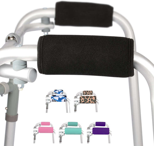 supregear Walker Grips (2 Pack), Soft Padded Hand Covers, Non-Slip Comfortable Cushion Padding for Folding Rolling Wheelchair Rollator Crutch Handle, Moisture Wicking Mobility Accessory, Black